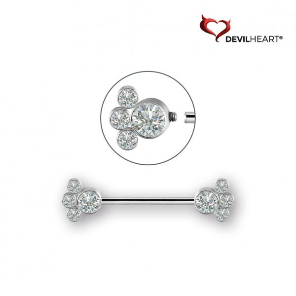 TITANIUM JEWELLED INTERNAL NIPPLE BARBELLS SET WITH PREMIUM ZIRCONIA
