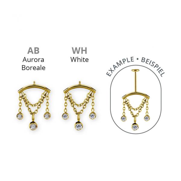 24K GOLD PVD TITANIUM INTERNAL MICRO ATTACHMENT FOR VERTICAL HELIX SET W PREMIUM ZIRCONIA