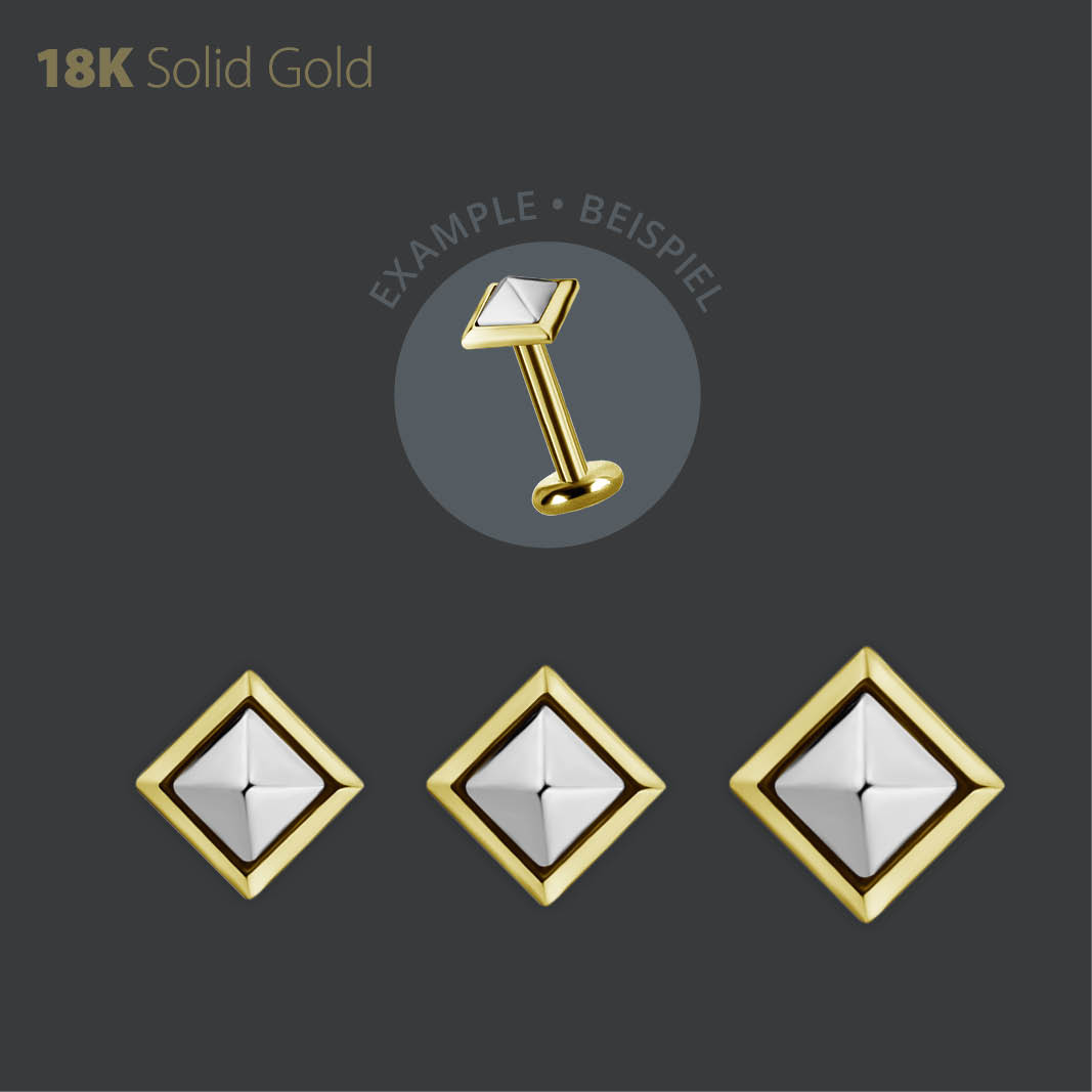 18K GOLD 2 TONE INTERNAL  PYRAMIDE SHAPE MICRO ATTACHMENT