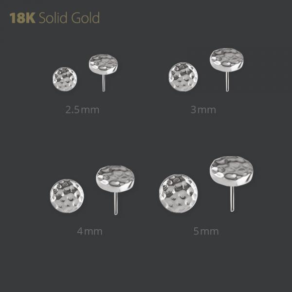 18K WHITE GOLD THREADLESS HAMMERED DISC ATTACHMENT