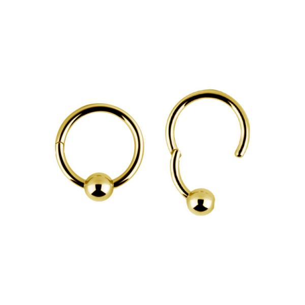 24K GOLD PVD SS316L HINGED BCR RING