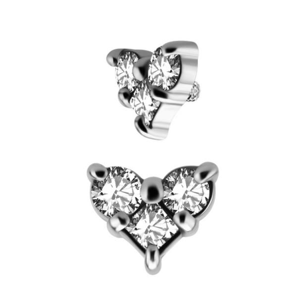 SS316L HEART SHAPE MICRO ATTACHMENT PRONG SETTING