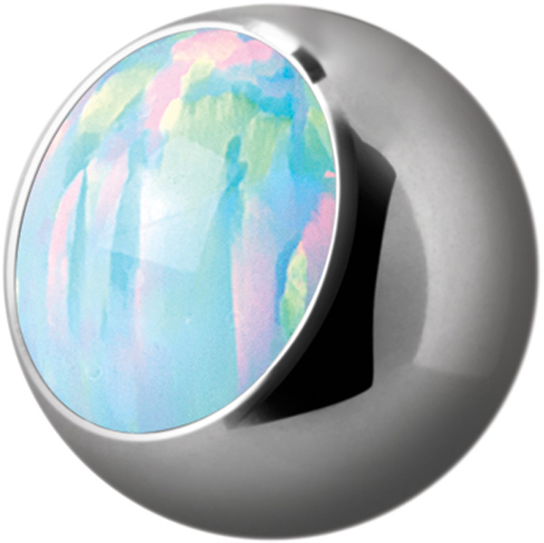SS316L JEWELLED LAB CREATED OPAL 5MM BALLS (BIG STONE)