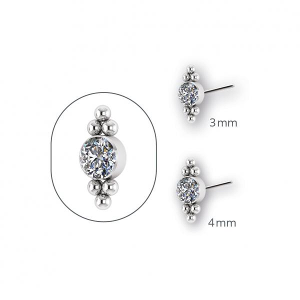 TITANIUM THREADLESS JEWELLED CLUSTERS ATTACHMEN SET W. PREMIUM ZIRCONIA