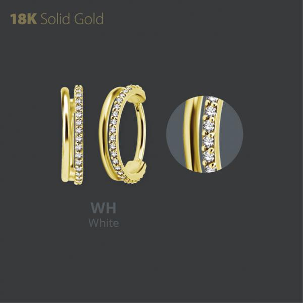 18K GOLD HINGED RING SET W. PREMIUM ZIRCONIA