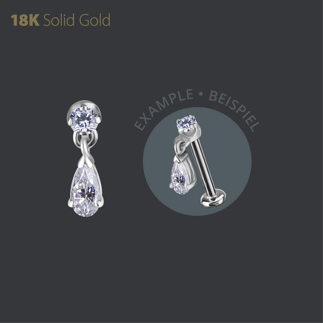 18K WHITE GOLD INTERNAL MICRO ATTACHMENT SET WITH PREMIUM ZIRCONIA