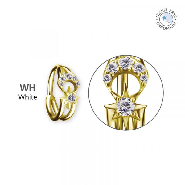 18K GOLD PVD CoCr NF HINGED SEGMENT RING SET W. PREMIUM ZIRCONIA