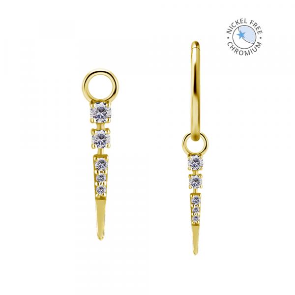 18K GOLD PVD CoCr NF CHARMS FOR HINGED RINGS SET W.PREMIUM ZIRCONIA