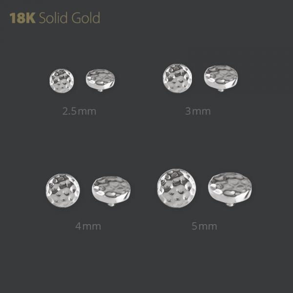 18K WHITE GOLD INTERNAL HAMMERED DISC MICRO ATTACHMENT