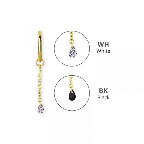 24K GOLD PVD SS316L CHAIN CHARM FOR HINGED RINGS