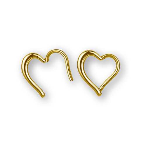 24K GOLD PVD SS316L HINGED RING HEART SHAPE