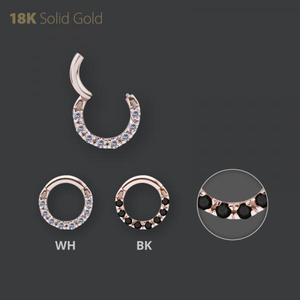 18K ROSE GOLD JEWELLED HINGED SEGMENT RING SET W. PREMIUM ZIRCONIA