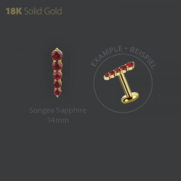 18K GOLD INTERNAL ATTACHMENT SET WITH GENUINE SONGEA SAPPHIRE