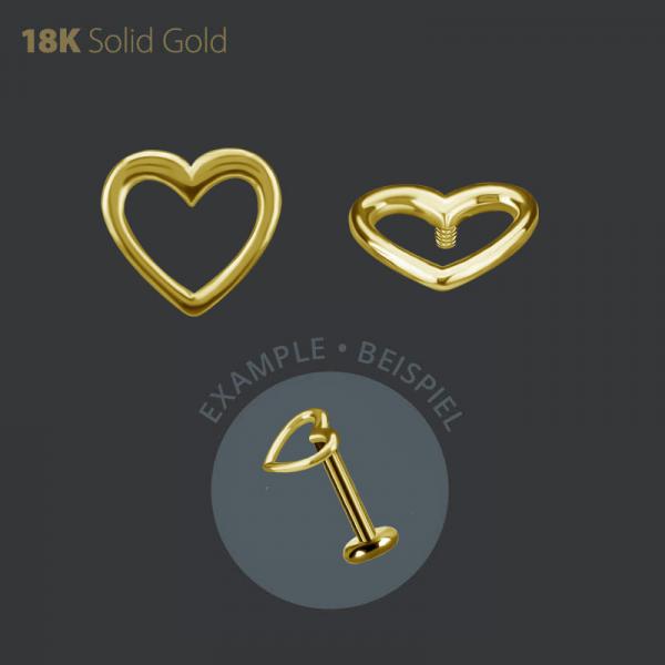 18K GOLD THREADLESS  HEART SHAPE ATTACHMENT