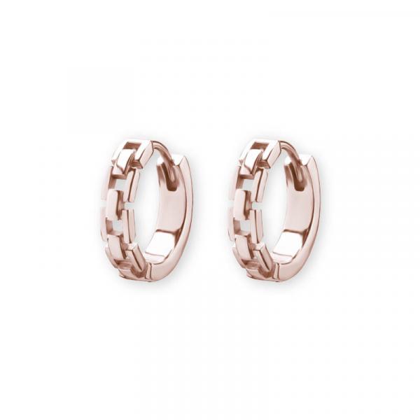 ROSE GOLD PVD SS316L HOOP EARRINGS (CHAIN STYLE) (PAIR)