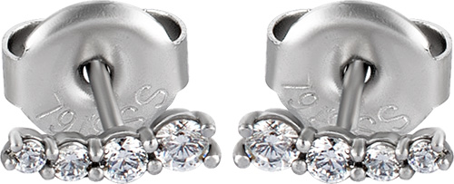 SS316L CUBIC ZIRCONIA EARSTUDS. W.ROUND CUBIC ZIRCONIA (PAIR)