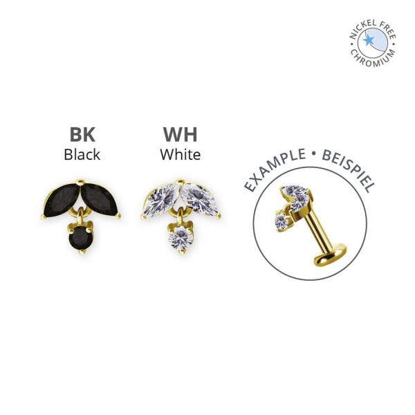 18K GOLD PVD CoCr NF THREADLESS ATTACHMENT SET W. PREMIUM ZIRCONIA