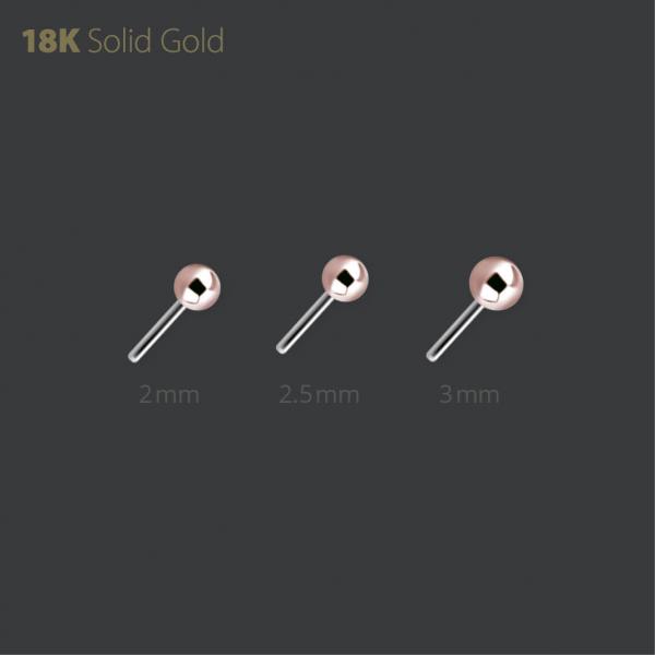18K ROSE GOLD THREADLESS BALL 3MM