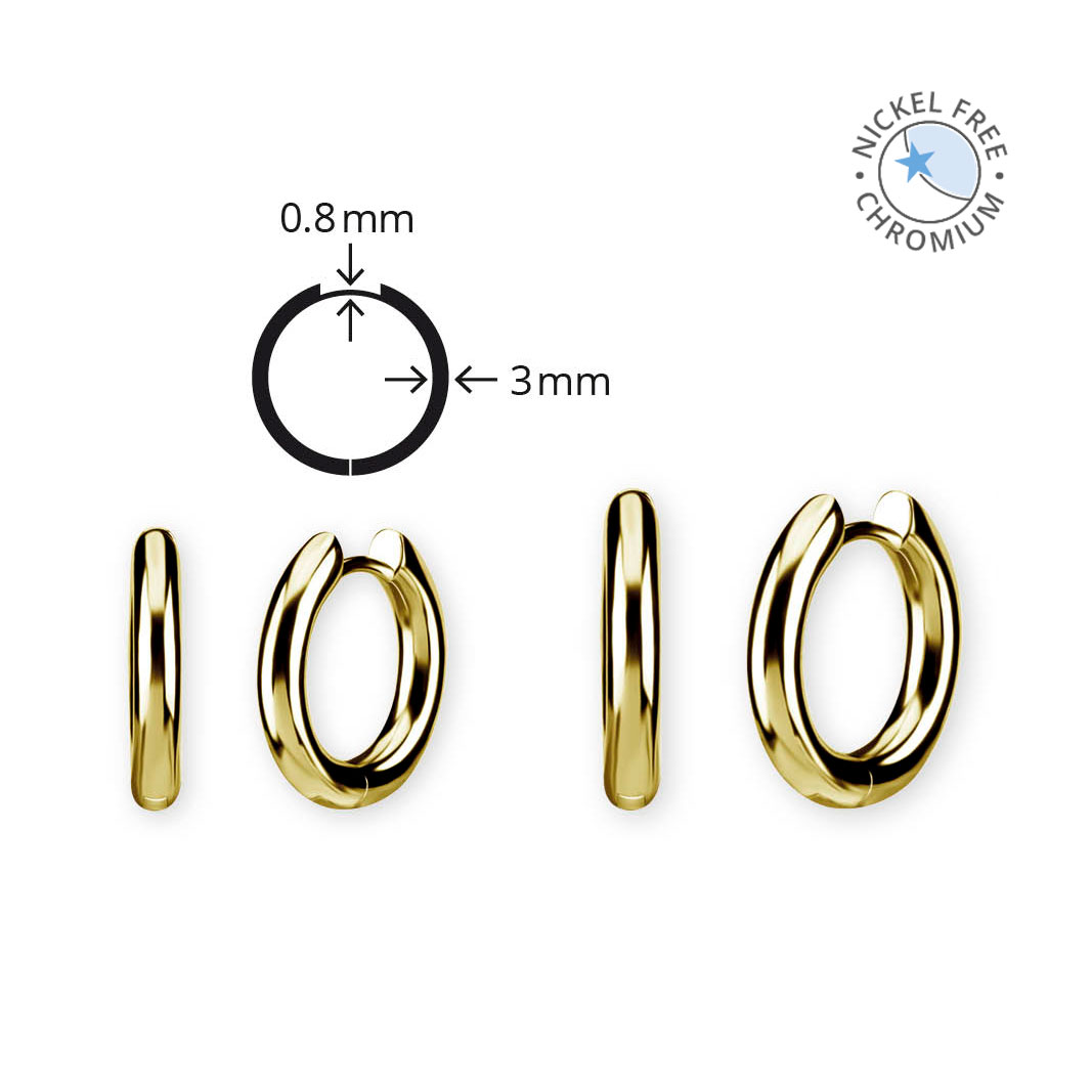 18K GOLD PVD CoCr NF HOOP EARRINGS