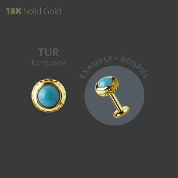 18K GOLD INTERNAL MICRO ATTACHMENT SET W. TURQUISE