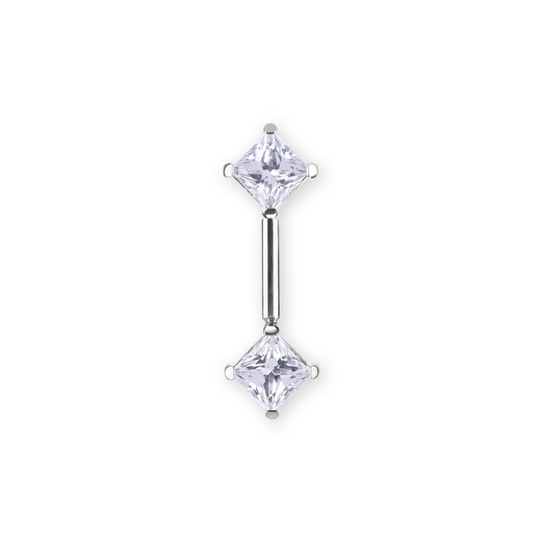 TITANIUM THREADLESS VERTICAL HELIX BARBELL SET W.PREMIUM ZIRCONIA