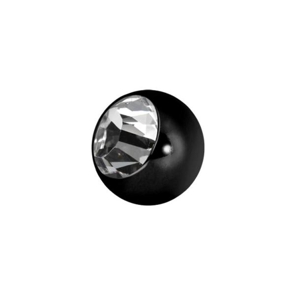 BLACK PVD SS316L JEWELLED MICRO BALLS (BIG STONE) 3.5MM