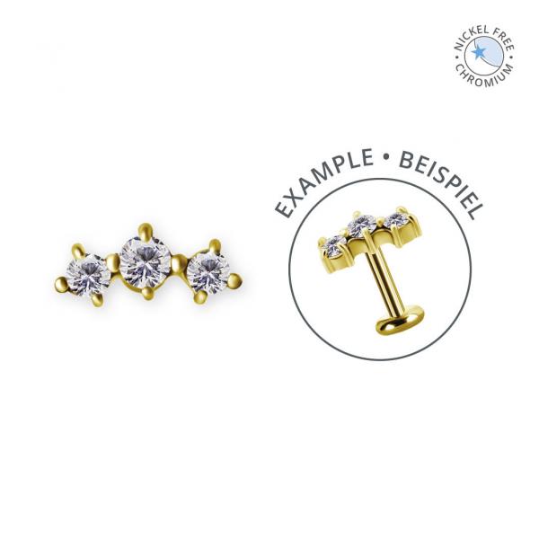 18K GOLD PVD CoCr NF THREADLESS ATTACHMENT SET W. PREMIUM ZIRCONIA