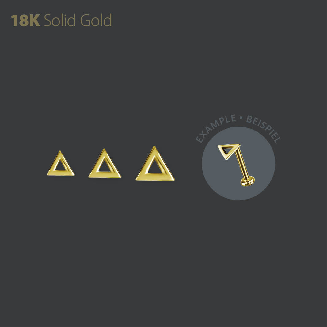 18K GOLD THREADLESS TRIANGLE SHAPE ATTACHMENT