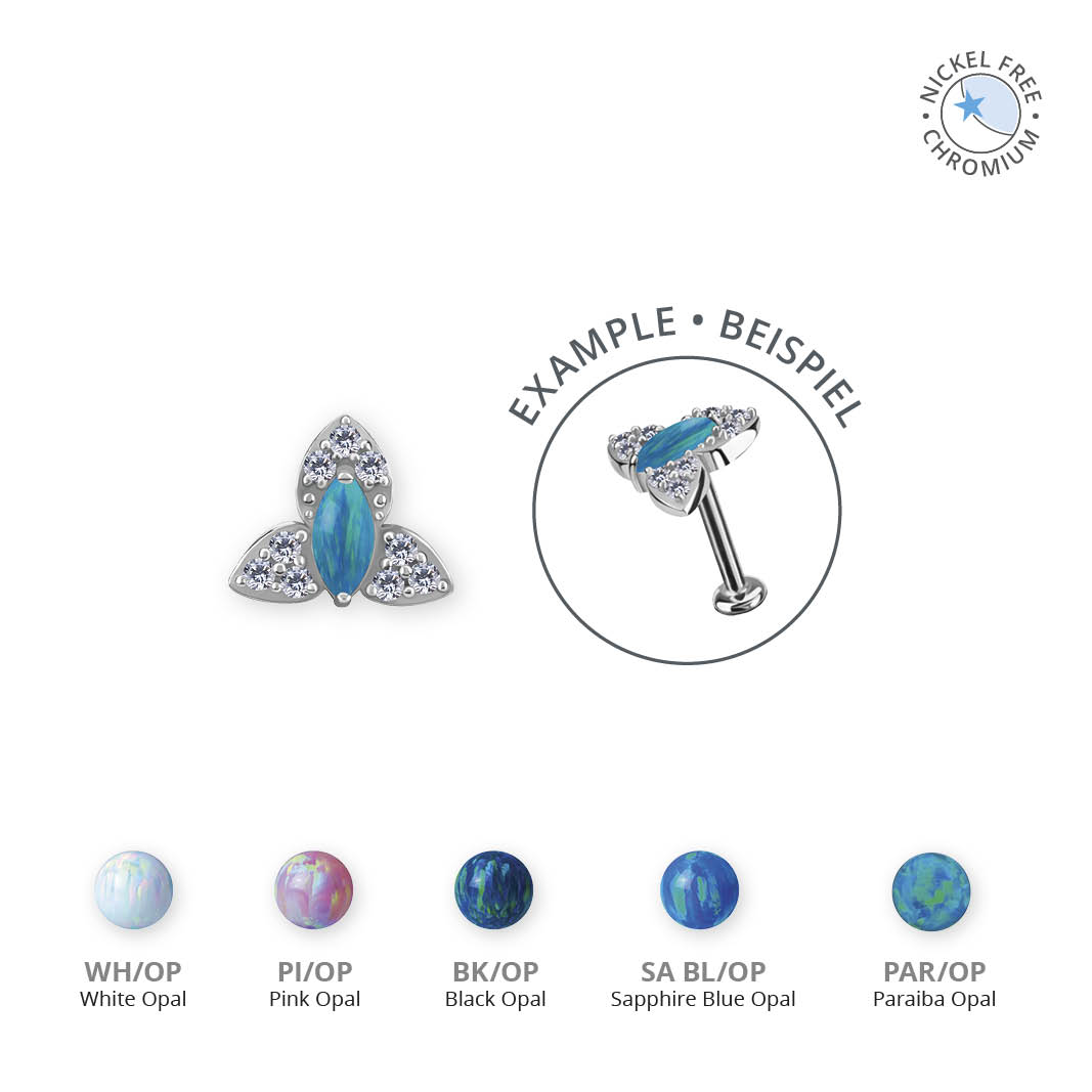 CoCr NF THREADLESS ORCHID ATTACHMENT SET W.PAVE LAB CREATED OPALS