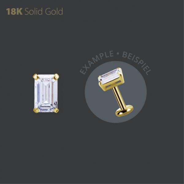 18K GOLD THREADLESS  ATTACHMENT SET W. OCTAGON PREMIUM ZIRCONIA
