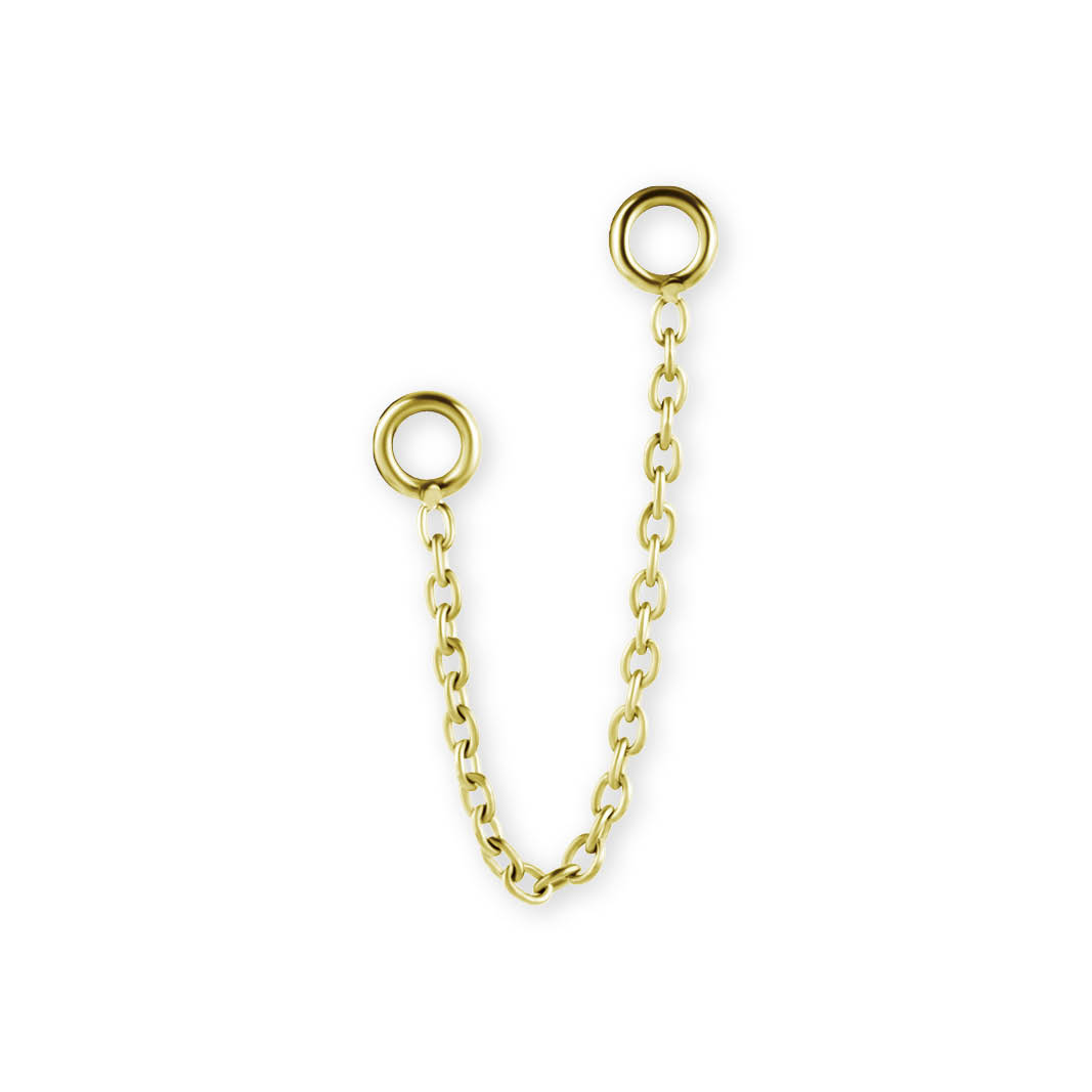 24K GOLD PVD TITANIUM CONNECTING CHAINS FOR HINGED RINGS