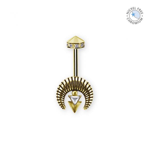 18K GOLD PVD CoCr NF TITANIUM INTERNAL VERTICAL HELIX SET W. PREMIUM ZIRCONIA