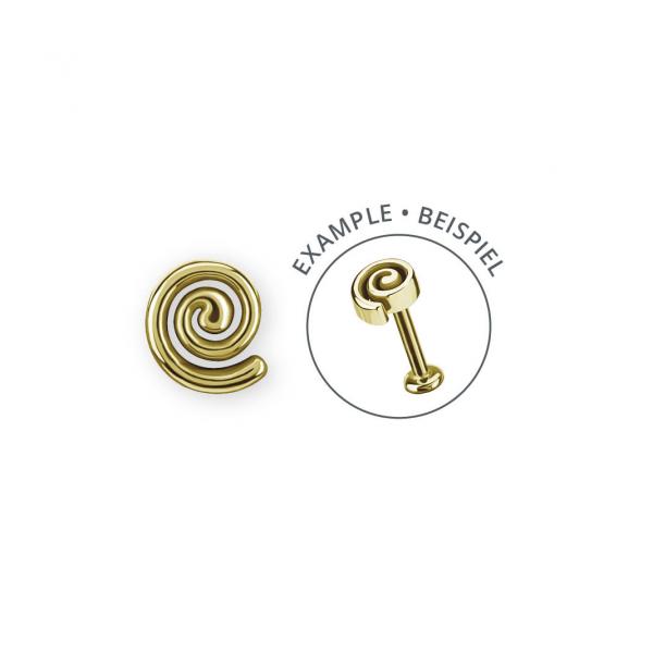 24K GOLD PVD SS316L THREADLESS SPIRAL-REENA'S WISH ATTACHMENT