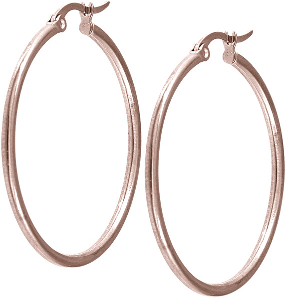 ROSE GOLD PVD SS316L HOOP EARRINGS (PAIR)