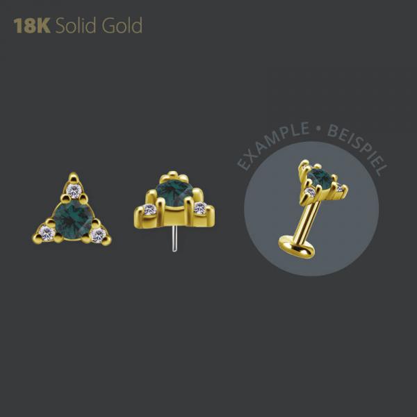 18K GOLD THREADLESS ATTACHMENT SET W. PREMIUM NANO GEMS