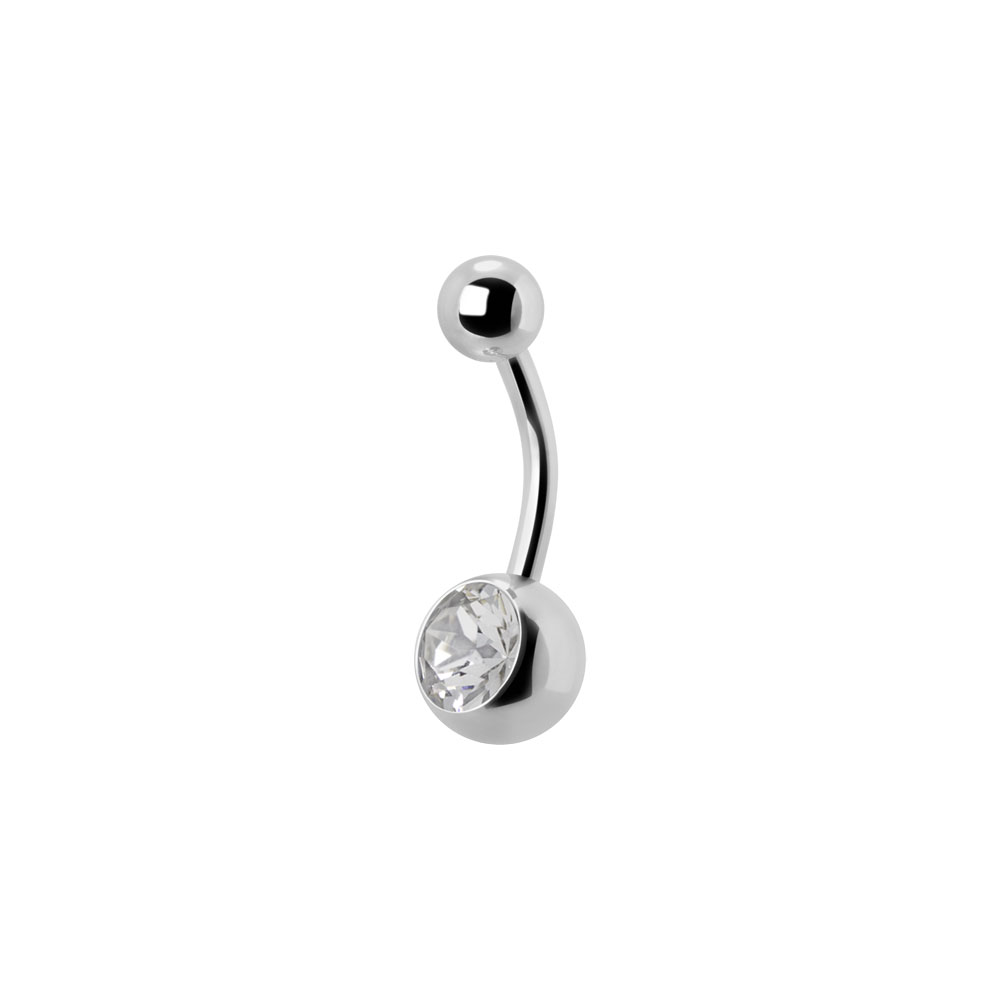 TITANIUM SINGLE JEWELLED BELLY BANANAS