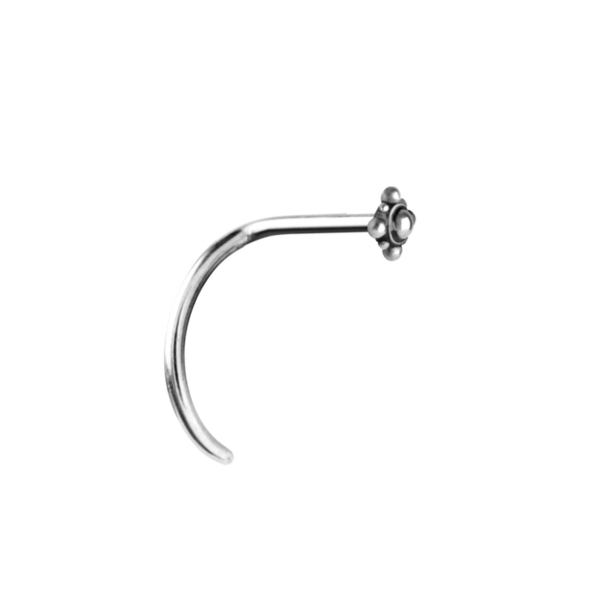 SS316L CURVED NOSE STUD (TRIBAL DESIGN)