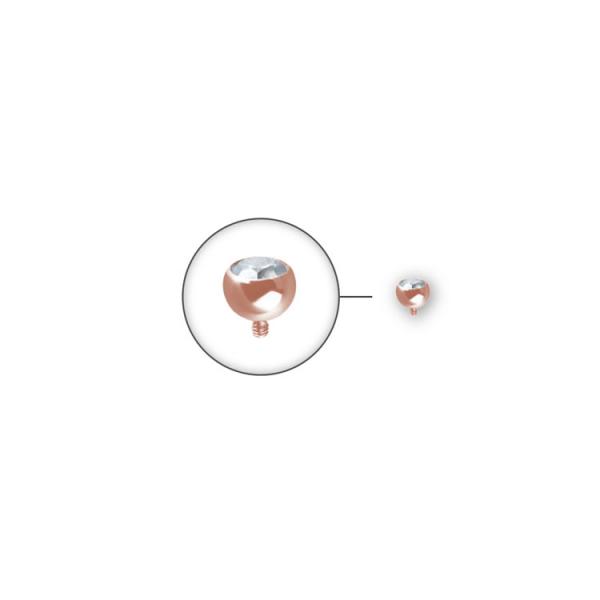 ROSE GOLD PVD TITANIUM JEWELLED MICRO BALL SET W. PREMIUM ZIRCONIA