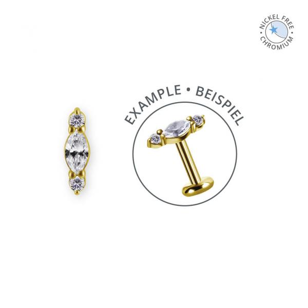 18K GOLD PVD CoCr NF THREADLESS ATTACHMENT SET W. PREMIUM ZIRCONIA