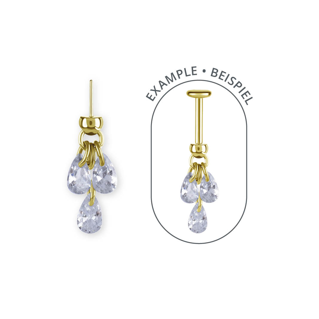 24K GOLD PVD TITANIUM THREADLESS HIDDEN HELIX DANGLE ATTACHMENT