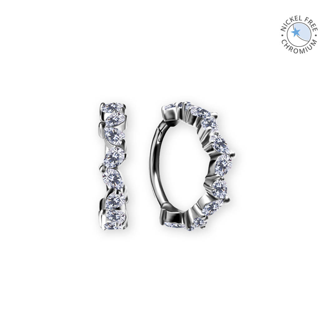 CoCr NF HINGED RING PEAR SHAPE SET W. PREMIUM ZIRCONIA