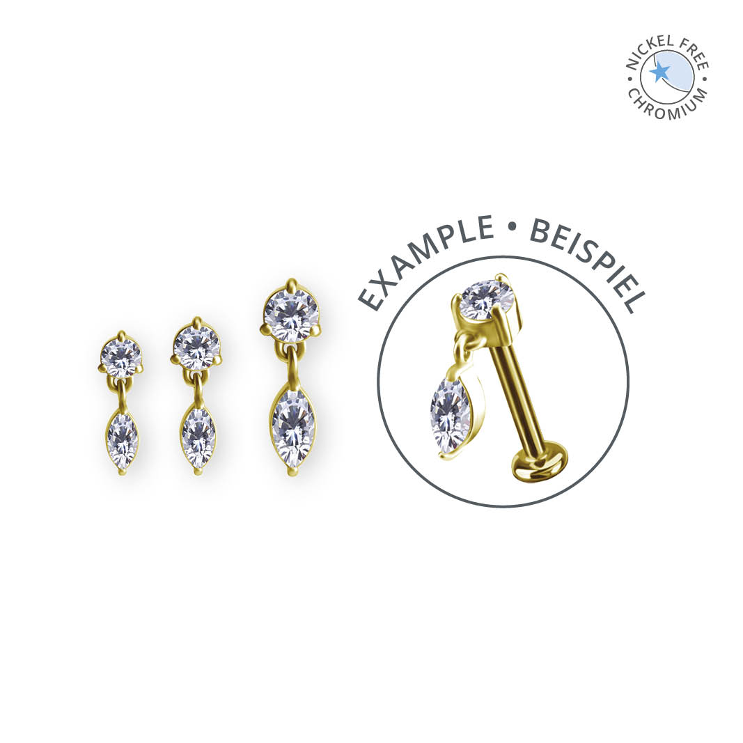 18K GOLD PVD CoCr NF THREADLESS ATTACHMENT SET W. PREMIUM ZIRCONIA