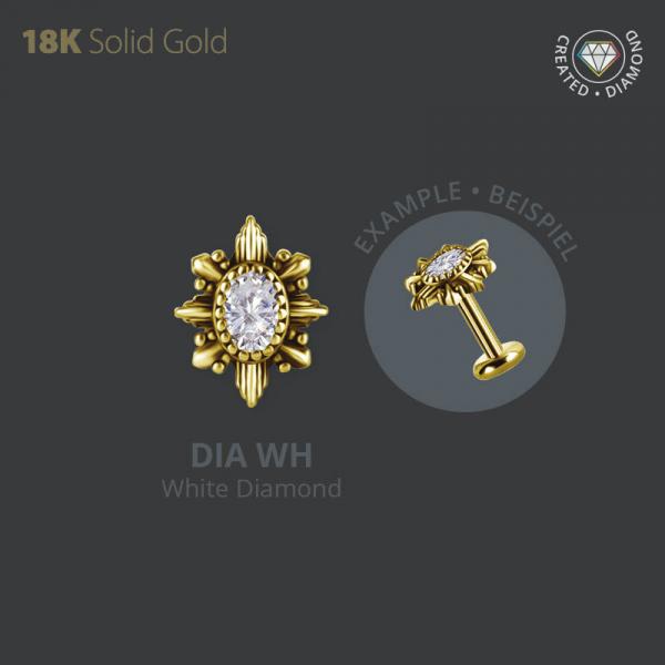 18K GOLD INTERNAL MICRO ATTACHMENT SET W. LAB CREATED DIAMONDS