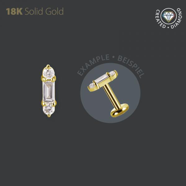 18K GOLD INTERNAL MICRO ATTACHMENT SET W. LAB CREATED DIAMOND