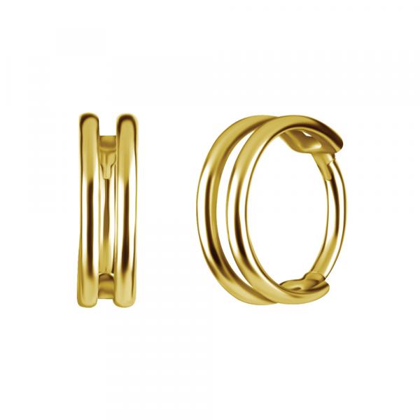 24K GOLD PVD SS316L CLICKER (2 PLAIN WIRES)