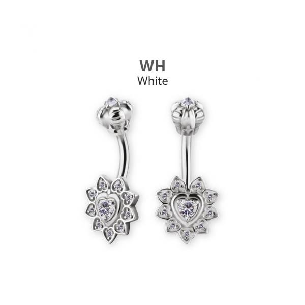 SS316L INTERNAL DOUBLE JEWELLED BELLY BANANAS SET W.PREMIUM ZIRCONIA