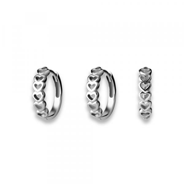 SS316L HOOP EARRINGS (HEARTS) (PAIR)
