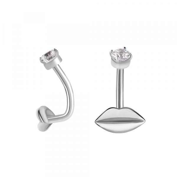 SS316L INTERNAL ROOK LIP BANANA W.3MM TOP BALL