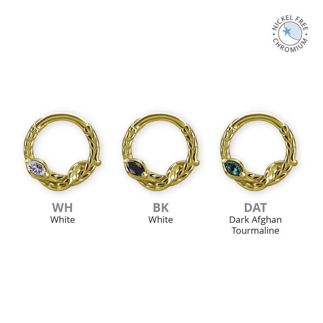 18K GOLD PVD CoCr NF HINGED RING SET W. PREMIUM ZIRCONIA