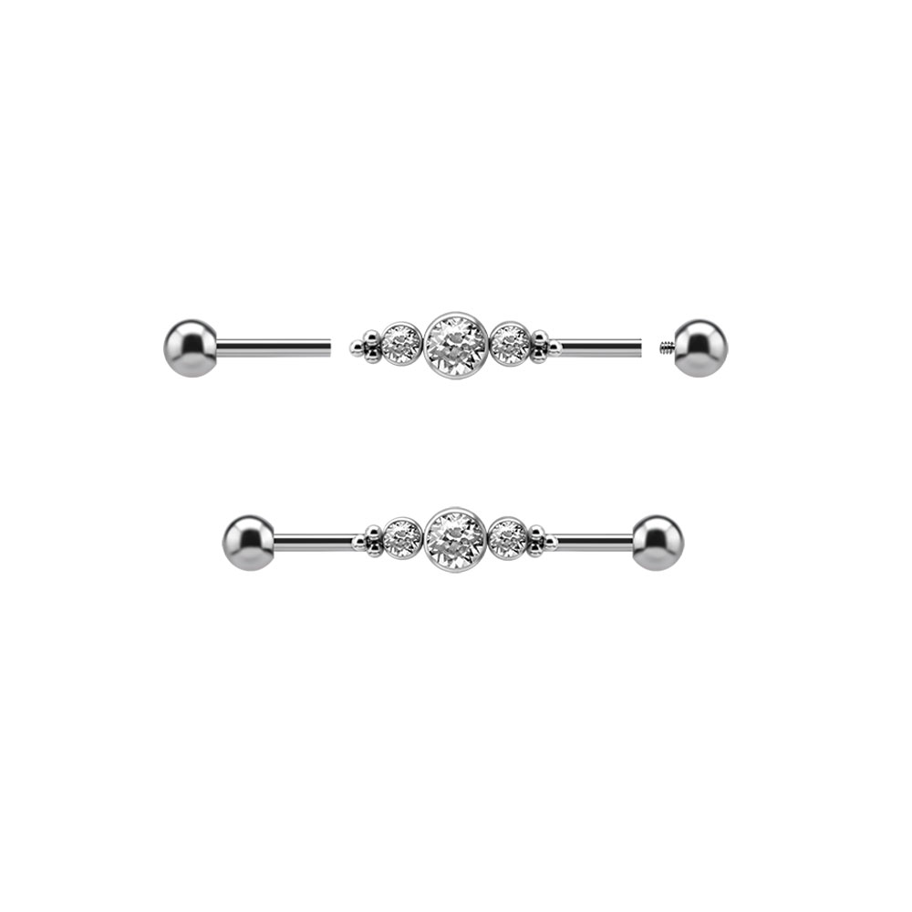 TITANIUM INTERNAL INDUSTRIAL CLUSTER BARBELLS SET W. PREMIUM ZIRCONIA